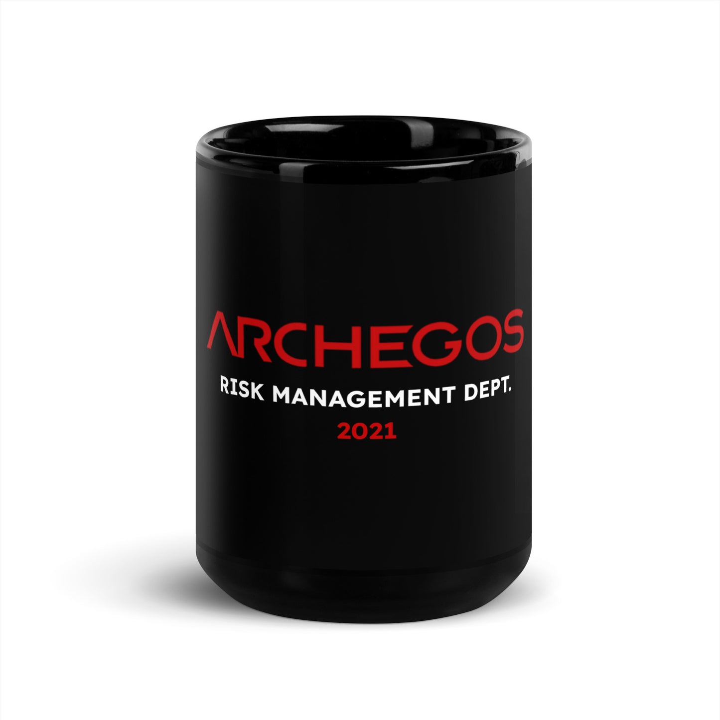 Archegos Risk Management Dept. Black Glossy Mug